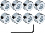 QUARKZMAN 8-osaline komplekt Schraubenwellenkragen 7/16" Bohrung verzinkter Stahlwellenkragen, 7/8" Au&szlig;endurchmesser, 7/16" Breite Achskragenklemme mit Sechskantschl&uuml;ssel