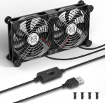 OTraki 120 mm USB ventilaator PC ventilaator 3 reguleeritava kiirusega, topelt USB ventilaator topelt kuullaagritega 8 l&ouml;&ouml;ki neelava jalaga arvutile, serverile, telerile, m&auml;nguriarvutile, AV kabinetile