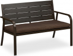 Relaxdays aiapink istmepadjaga, puidu v&auml;limusega, HBT: 78 x 118 x 66 cm, 2-istmeline, vastupidav r&otilde;dupink, pruun
