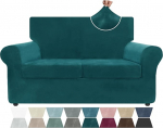 ZNSAYOTX Luxury Velvet Diivan Cover 3 t&uuml;kki Stretch diivan katted 2 padjad diivan pehme kahe istuja Slipcover elutuba libisemisvastane koera istme m&ouml;&ouml;bli kaitsja 55 "-69" (2 padjad)