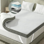 Degrees of Comfort kahekihiline Memory Foam madratsi pealisplaat r&otilde;hu leevendamiseks, madratsi pealisplaat, &uuml;hekordne voodi libisemisvastase hingava h&uuml;poallergeense kattega (&uuml;hekordne 8cm, 90x190cm)