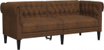 vidaXL Chesterfield diivan, polsterdatud 2-kohaline diivan tugijalgadega, Lounge diivan disain diivan elutuppa, diivan elutoa diivan, pruun kangas