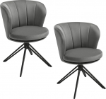 WOLTU s&ouml;&ouml;gitoolide komplekt, 2 tooli, s&ouml;&ouml;gitoolid, 360&deg; p&ouml;&ouml;ratavad, sametist k&ouml;&ouml;gitoolid, l&otilde;&otilde;gastav tool k&auml;etoega, meigitoolid, ergonoomiliselt stiilne, 150 kg koormustaluvus, tumehall