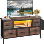 YITAHOME TV kabinet, TV Stand elutuppa koos 5 kokkuklapitava sahtli ja riiulitega, TV Stand RGB LED valgustatud TV Gaming meelelahutuskeskus koos kabinetiga PS5 jaoks (pruun)