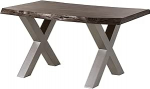 MASSIVMOEBEL24.DE Freeform 5 Akaatsiapuu laud - erinevad suurused, raamid ja v&auml;rvid, v&auml;rv: V&auml;rv: Hall lakk, Suurus: 160 x 90 cm, Raam: X-jalad, matt h&otilde;bedane