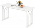 LIFEZEAL s&ouml;&ouml;gilaud 160 cm, s&ouml;&ouml;gilaud metallkaarekonstruktsiooniga, ristk&uuml;likukujuline k&ouml;&ouml;gilaud 6-8 inimesele, baarilaud k&ouml;&ouml;ki, s&ouml;&ouml;gituppa, restorani, valge