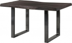 MASSIVMOEBEL24.DE Freeform 5 mangopuust laud, hall lakk + U-liinid l&auml;ikivas antratsiidis, 140 x 90 x 77 cm, t&auml;ispuidust laud, Wane, s&ouml;&ouml;gilaud