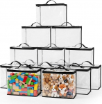 12 St&uuml;ck PVC Spielzeug Aufbewahrungstaschen Transparent - Gro&szlig;e Aufbewahrungsbeutel mit Rei&szlig;verschluss, Wasserdichte Organizer Taschen f&uuml;r Spielzeug, Bausteine, Bastelbedarf, Kosmetik