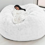 Faux Fur Bean Bag, luksuslik hiiglaslik 5/6/7 ft hiiglaslik Bean Bag t&auml;iskasvanutele, ultra pehme Bean Bag (ilma t&auml;iteaineta) (suurus: 6 ft 150 x 75 cm, v&auml;rv: C)