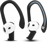 WC HookZ &uuml;hildub AirPods 4 - Wicked Cushions'i reguleeritavad k&otilde;rvakonksud | Paindlik s&uuml;damik kohandatud sobivuseks, turvaline ja mugav, patenditaotlusel | Mustanahaline
