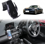 METYOUCAR auto telefonihoidja Mazda MX-5 ND 2016-2024 keskele &otilde;huventilatsiooniava vasakule k&uuml;ljele p&ouml;&ouml;ratav fikseeritud mobiiltelefoni hoidja autole, mis sobib iPhone Android nutitelefonidele parempoolse rooliga (stiil D)