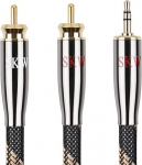 SKW Audiophile Audiokaabel 3,5 mm pistikupesa 2 RCA Y Splitter Stereo Audiokaabel (5 m, must)