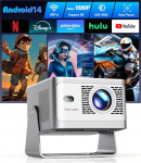 HY350Ultra Mini projektor, 4K 8K toetab 1080P Full HD, Android 14 Smart Projector, WiFi 6 Bluetooth 5.4, Auto Focus Auto Keystone Correction, 180&deg; p&ouml;&ouml;ratav, 12W k&otilde;lar, Portable Home