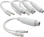 ANVISION 4-pack aktiivne 48V kuni 12V veekindel PoE jagamisadapter, IEEE 802.3af standardile vastav, 10/100Mbps IP-kaamera AP Voip-telefonidele ja muule, valge