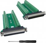 DB37 terminal adapter 37-pin Breakout adapter D-SUB RS-232 Serial to 37 Pin Solderless Terminal Block Signal Module (1 Male + 1 Female)