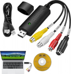 VHS to Digital Converter, USB Video Capture Card, Mini DV Tape Player, Mini DV Tape Converter to Digital toimetamiseks Hi8 VHS to DVD Digitaliseerimine, Audio Video salvestamine ja redigeerimine Adapter for Windows