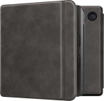 kwmobile Flip Case &uuml;hilduv Kobo Kobo Libra Colour / Tolino Vision Colour &uuml;mbris - eReader Case Made of Faux Leather - Cover - Anthracite