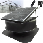 Solar Dachl&uuml;fter Abluftventilator mit Smart-Thermostat, Fernbedienung, Metallgeh&auml;use, b&uuml;rstenloser Motor, Hagelfest, 40 W, 1600 U/min