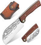 Freelander Chopping Knife Made of 4Cr13, Outdoor k&ouml;&ouml;k nuga G10 k&auml;epidemega, liha nuga Jaapani k&auml;si sepistatud tuppe, grillnuga telkimiseks, BBQ, punane