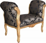 Cat351 Palazzo Exklusiivne pinkižootsik Country House Style Diivan Antiik 94 cm (34b - Must + Kuld, A - Kuld)