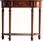 Console Table mit Unterer Ablage, Konsolentisch aus Massivholz mit Schublade, Geeignet f&uuml;r Wohnzimmer und Foyer(Brown,90x23.5x90CM/35x9x35IN)