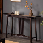 32cm Konsolentisch Schmal, Beistelltisch Schmal f&uuml;r Den Eingangsbereich, Altar f&uuml;r Flur, Eingangshalle, Foyer, Wohnzimmer und Korridor, Rattan-Oberfl&auml;che(Brown)
