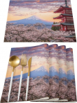 LEFAH abwaschbar Cherry Blossom Muster Tisch Matte K&uuml;chendekoration Tischsat Tisch Serviette F&uuml;r Hochzeit Esszimmer Zubeh&ouml;r Tisch Matte rund (V&auml;rv : WRY00273, Suurus : 6 PCS)