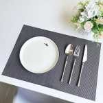 AMDXD 2er Set Tischset Abwaschbar Modern Quadratisch, PVC Platzset Abwaschbar Falsche Leinen Gewebt Texture Hitzebest&auml;ndige, Tischuntersetzer Abwaschbar Weihnachten Schwarz Braun, 30x45CM