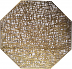 LEFAH pestav 6/4tk PVC platsmatid V&auml;ljal&otilde;ikamine Hangable Mat Octagonal &otilde;&otilde;nes libisemisvastane s&ouml;&ouml;gilaud matid Coaster Kodu laudade kaunistamiseks kuldne laudade seadistamine Round (v&auml;rv : pronks, suurus : 6 tk)
