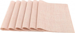 6 t&uuml;kki Pack Hitzebest&auml;ndige rutschfeste PVC-tischsets Geschirrmatte F&uuml;r Zuhause Hotel Und Restaurant Beige Rechteckig