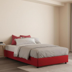 Talamo Italia - Ruut- ja poolvoodi Camilla, konteinervoodi kangakattega, 100% made in Italy, k&uuml;ljelt avatav, sobib madratsile 120 x 190 cm, punane