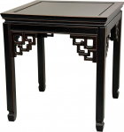 Oriental Furniture Rosewood Ming Square Table, Antique Black