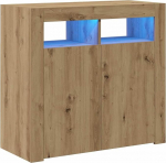 vidaXL LED-valgustitega k&uuml;ljepaneel, Artisan Oak 80 x 35 x 75 cm, k&uuml;lgkapp, hoiukapp, koridorikapp, kapp, k&ouml;&ouml;gikapp, k&ouml;&ouml;gikapp