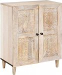 vidaXL Mango Wood Sideboard - kaasaegne ristk&uuml;likukujuline kapp koos musta v&auml;rvi ukse ja hingedega teie s&ouml;&ouml;gitoa jaoks