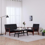 LAPOOH 2-osaline diivanikomplekt, diivanvoodi, diivanvoodi, diivanvoodi, diivanid ja diivanid, lamamistoega diivan, must kunstnahk