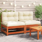 Homgoday Garden Diivan Armless padi 2 Pack Brown Wax Pine Outdoor Bed Diivan Diivan Garden Diivan Elutuba Patio Outdoor m&ouml;&ouml;bel