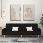 Gecheer 2-kohaline diivanvoodi K&uuml;lalisvoodi Chaise Lounge Diivanvoodi Polsterdatud diivan Lounge Diivan Must kangas t&uuml;&uuml;p 1