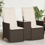 Homgoday Garden Diivan Kallutatav 2 istuja kohvilaud Pruun Poly Rattan aiam&ouml;&ouml;bel V&auml;lisvoodi Diivan Diivan Aia diivan Elutuba Patio V&auml;lism&ouml;&ouml;bel