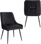 SVITA Isabelle 2 s&ouml;&ouml;gitooli komplekt, s&ouml;&ouml;gitoolid, polsterdatud toolid, lamamistool, meigitool, hubane seljatugi, k&auml;epide, samet, must