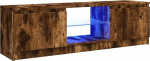 vidaXL TV-kapp LED-valgustitega Lowboard TV-m&ouml;&ouml;bli laud Sideboard TV-kapp HiFi-kapp Suitsutatud tammepuust 120 x 30 x 36 cm