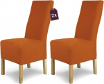 Scheffler Home Stretch Luna Long Chair Covers, komplekt 2, Orange-Terra, elastsed flanell toolikatted, kiiktoolid, Stretch Cover, tooli viskamine elegantseks kaitsekatteks