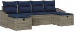 vidaXL Diivan Set mit Kissen 5 pcs Poly-Rattan, Garten und Terrasse, modernes Lounge-Sofa-Set, rechteckige Module, wetterfest, leicht, ideal f&uuml;r den Fr&uuml;hling