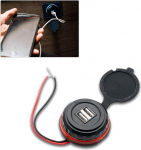 LanCo12V 3.1A autolaadija kahe USB-pordiga, veekindel autopesa toiteallikas USB-laadija auto mootorratastele