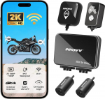 INNOVV K7 mootorratta Dash Cam eesmine tagumine 2K + 2K topeltkaamera j&auml;&auml;pildi stabiliseerimisega 10Hz GPS, 5.8G WiFi, IP67 veekindel, 24h parkimise j&auml;lgimine, G-sensor, toetab kuni 512GB microSD m&auml;lu&uuml;hikut.