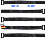 Mustad Velcro kaablipaelad koos pandlaga, taaskasutatav Velcro rihm, 20 mm lai nailon, taaskinnitatav t&otilde;mblukuga kotiga