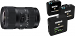 Sigma 18-35 mm F1.8 DC HSM Art objektiiv Canon EF objektiivi bajonetile ja R&Oslash;DE Wireless GO II &uuml;likompaktne juhtmevaba kahe kanaliga mikrofonis&uuml;steemile