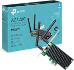 TP-Link AC1200 kahesageduslik traadita PCI Express adapter kahe antenniga, PCIe v&otilde;rgukaart lauaarvutisse, madala profiiliga klamber, toetab Windows 11/10/8.1/8/8/XP (32/64 bit) (Archer T4E)