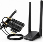 AXE5400 PCIe WLAN Karte f&uuml;r PC, Intel AX210 WiFi 6E Bluetooth 5.3 mit Besseres Signal Verl&auml;ngerungsantenne, Tri-Bands (6GHz/5GHz/2,4GHz) PCI Express Netzwerkkart f&uuml;r Windows 10/11(64-Bit)