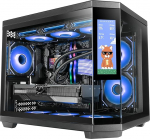 Mars Gaming MC-3TCORELCDM Micro-ATX m&auml;ngukapp, kohandatav 7,2-tolline IPS-ekraan, kolmekordne karastatud klaas, kahe kambri struktuur, kuni 360 mm vedelikjahutuse tugi, musta v&auml;rvi