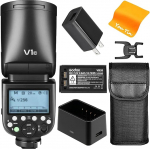 Godox V1C TTL kaamera v&auml;lklambi &uuml;mmargune kinnitusblit 2.4G 1/8000 HSS 76 W Speedlite koos 2600 mAh Li-Ion akuga Godox V1 C &uuml;hildub Canoni kaameraga